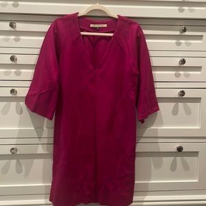 Diane vonFurstenberg, Maroon Midi Dress, V Neck